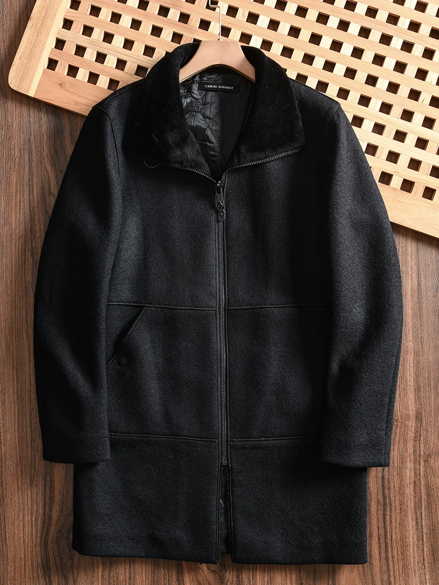 High Quality Rare Find Men's Woolen Coat Autumn Winter Mid-Length Tailored Jacket Fashionable Business Casual Pure Color
High Quality Rare Find Men's Woolen Coat Autumn Winter Mid-Length Tailored Jacket Fashionable Business Casual Pure Color