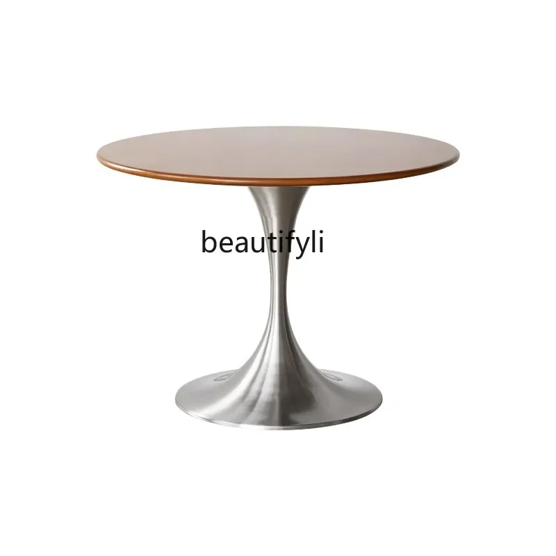 xzzq1Solid wood round table Nordic retro, simple stainless steel, household round dining table
xzzq1Solid wood round table Nordic retro, simple stainless steel, household round dining table