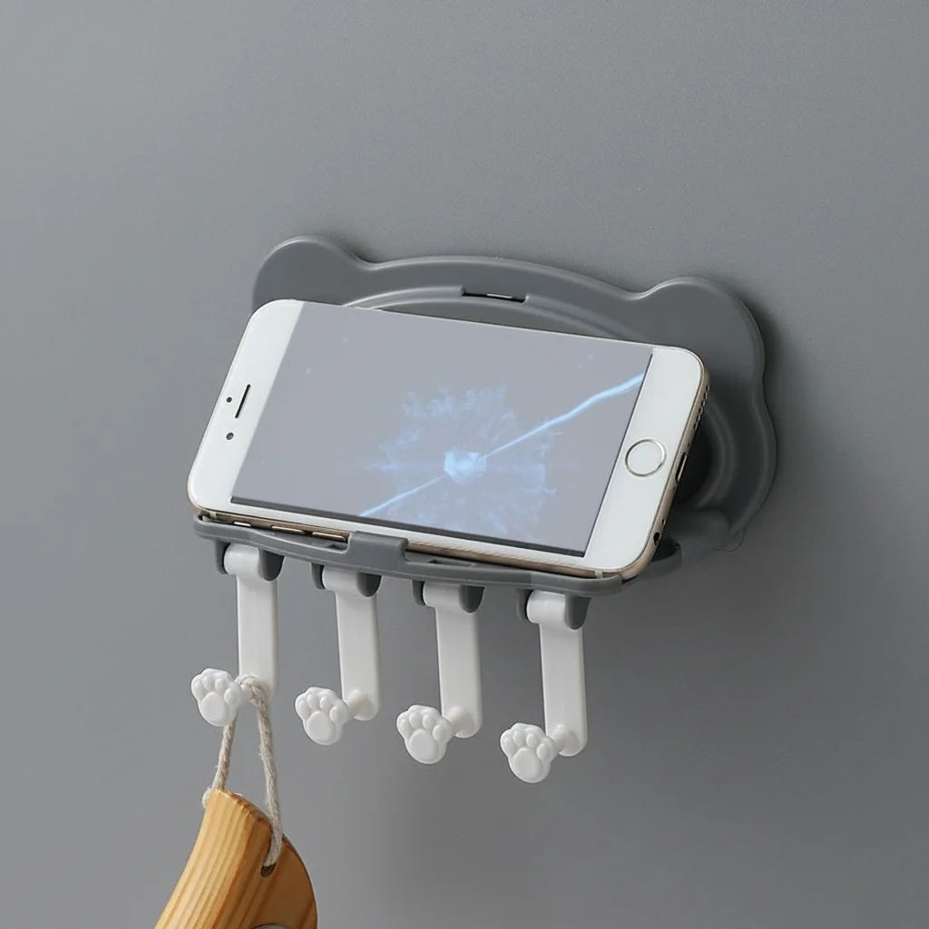 Cat Paws Wall Mount Phone Holder With USB Charging Port And Storage Shelf
Cat Paws Wall Mount Phone Holder With USB Charging Port And Storage Shelf