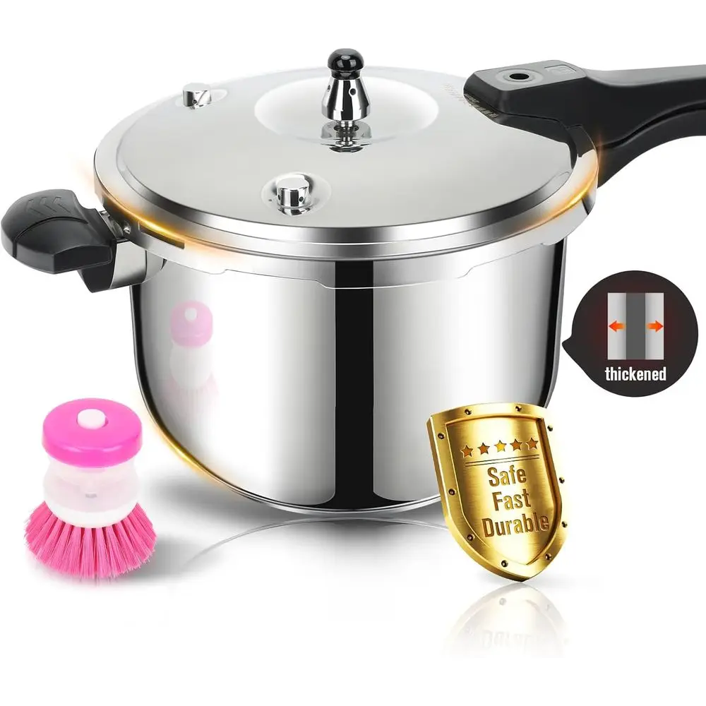 4-Quart Induction-Safe Pressure Cooker with Spring Safety for Gas and Induction, Ideal for 2-3 People
4-Quart Induction-Safe Pressure Cooker with Spring Safety for Gas and Induction, Ideal for 2-3 People