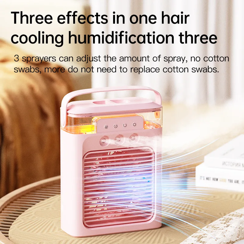 Portable Humidifier Fan Air Conditioners USB Electric Fan LED Night Light Water Mist Fun 3 In 1 Air Cooler Humidifie For Home
Portable Humidifier Fan Air Conditioners USB Electric Fan LED Night Light Water Mist Fun 3 In 1 Air Cooler Humidifie For Home