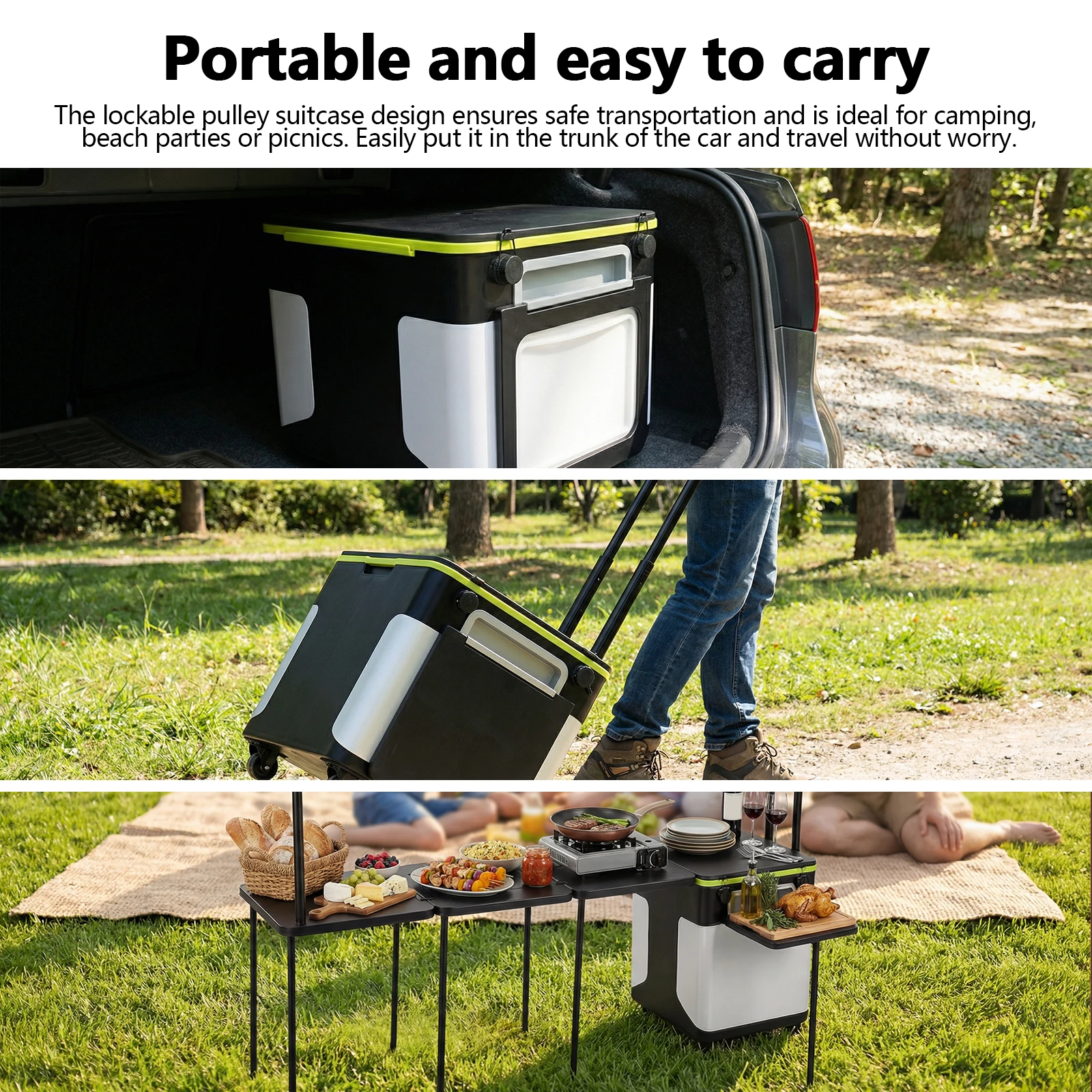 Folding Grill Table with Wheels Portable Folding Camp Cook Station with Light Poles for Picnic Party Beach BBQ Cooking Indoor
Folding Grill Table with Wheels Portable Folding Camp Cook Station with Light Poles for Picnic Party Beach BBQ Cooking Indoor