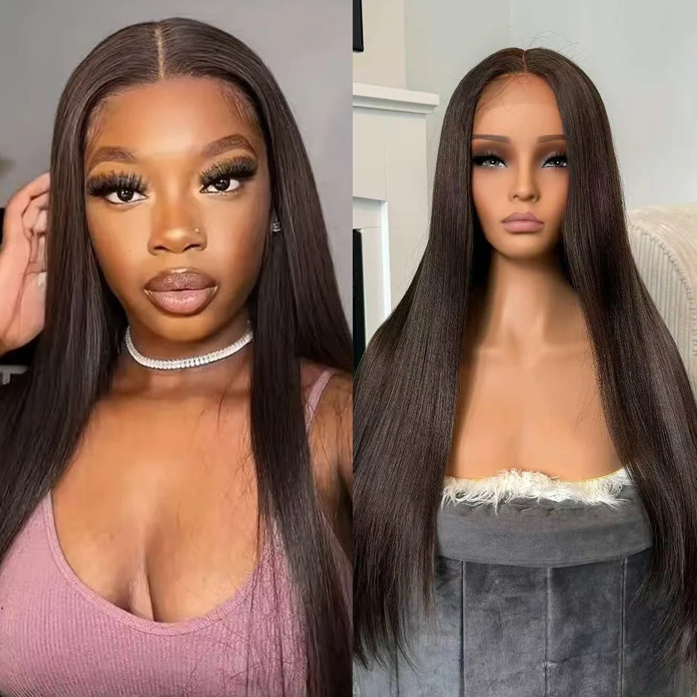 Dark Brown Straight Synthetic Hair Silk Long Straight Heat Resistant Lace Front Wig Women Daily Makeup Use Brown Natural Wig
Dark Brown Straight Synthetic Hair Silk Long Straight Heat Resistant Lace Front Wig Women Daily Makeup Use Brown Natural Wig