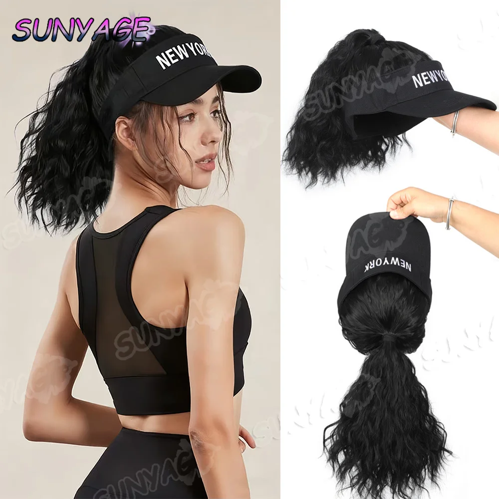 SUNYAGE Hat Wigs Synthetic Curly Wavy Ponytail Wigs With Empty Top Hat For Women Daily Party Use,Letter black Hat wig
SUNYAGE Hat Wigs Synthetic Curly Wavy Ponytail Wigs With Empty Top Hat For Women Daily Party Use,Letter black Hat wig