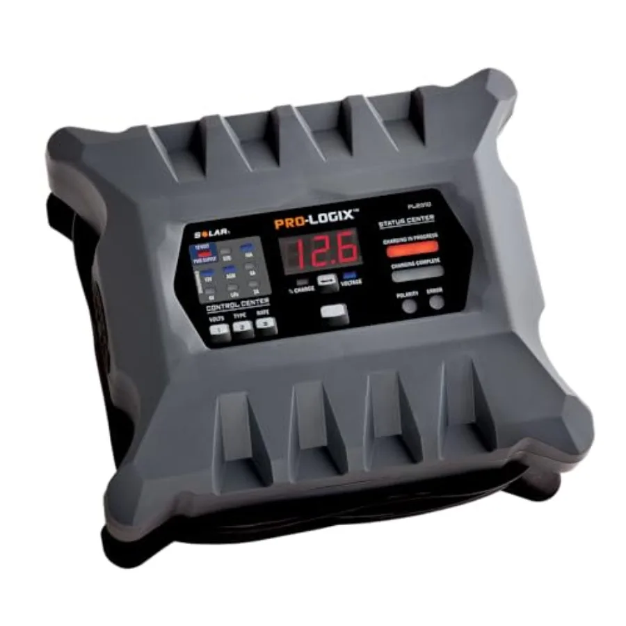 PL2310 10-Amp Fully-Automatic Smart Charger for Automotive Use, ABS Plastic Housing, Black, Temperature Compensation Dual Volta
PL2310 10-Amp Fully-Automatic Smart Charger for Automotive Use, ABS Plastic Housing, Black, Temperature Compensation Dual Volta