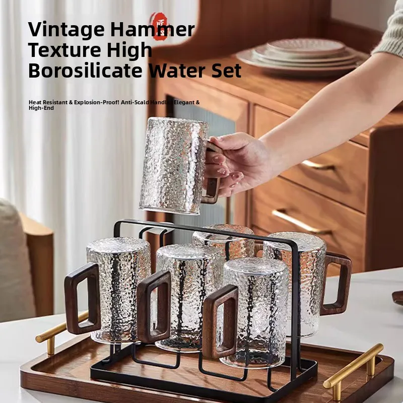 High Borosilicate Glass Tea Cups Wooden Handle Hammered Pattern Living Room Glass Cups Six Pack Home Use Water Cups Heat Resi...
High Borosilicate Glass Tea Cups Wooden Handle Hammered Pattern Living Room Glass Cups Six Pack Home Use Water Cups Heat Resi...