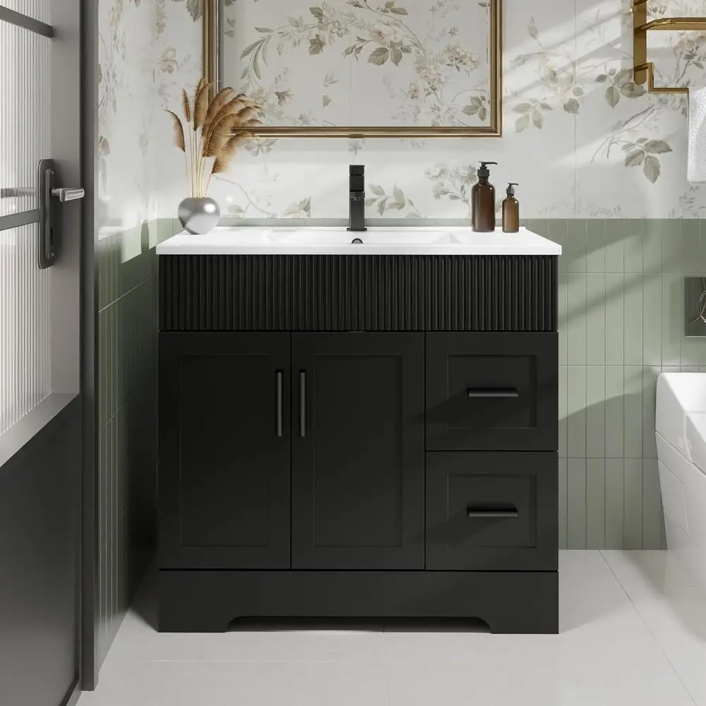 36-дюймовая раковина для ванной комнаты с окрашенной поверхностью, современный шкаф с выдвижным ящиком и декоративными волнистыми линиями, одинарная раковина под креплением,
36-дюймовая раковина для ванной комнаты с окрашенной поверхностью, современный шкаф с выдвижным ящиком и декоративными волнистыми линиями, одинарная раковина под креплением,