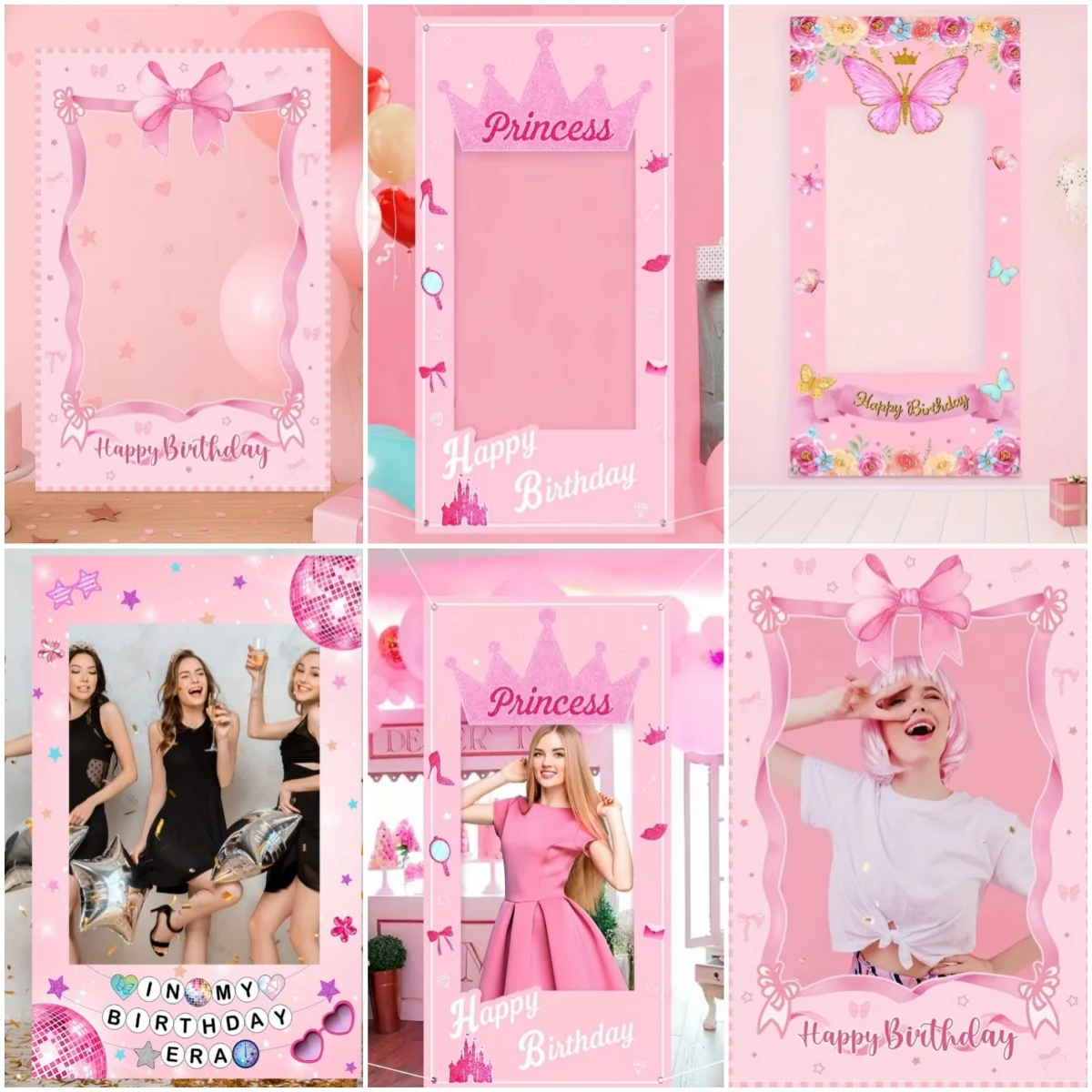 Pink Happy Birthday Photo Frame Props Girls Birthday Party Decoration Supplies Star Heart Bow Photo Booth Photography Banner
Pink Happy Birthday Photo Frame Props Girls Birthday Party Decoration Supplies Star Heart Bow Photo Booth Photography Banner