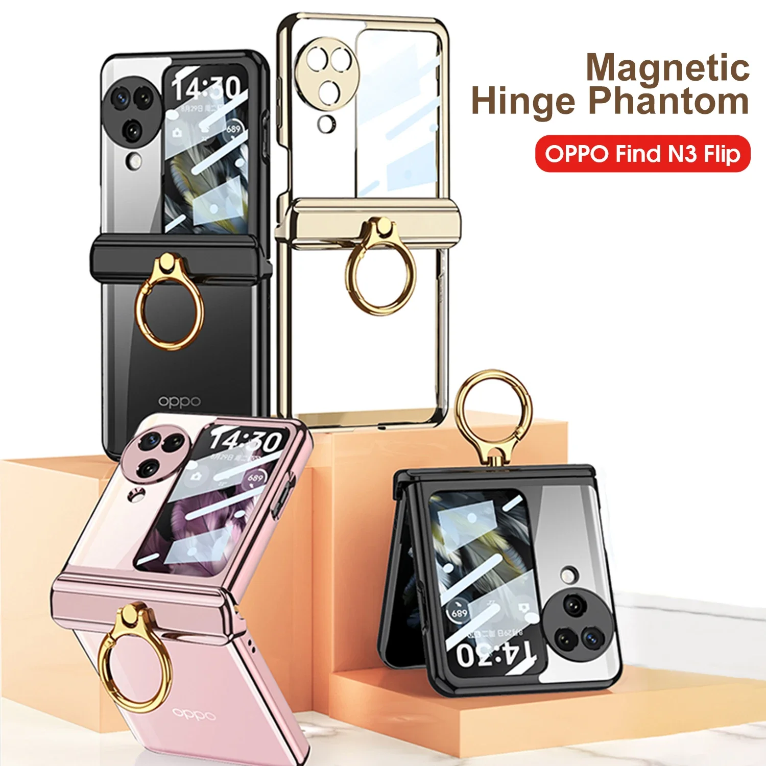 Чехол-держатель с магнитным шарниром и кольцом для Oppo Find N3, откидная задняя панель экрана, стекло, прозрачное пластиковое покрытие, чехол ADAOPN3F006 
Чехол-держатель с магнитным шарниром и кольцом для Oppo Find N3, откидная задняя панель экрана, стекло, прозрачное пластиковое покрытие, чехол ADAOPN3F006