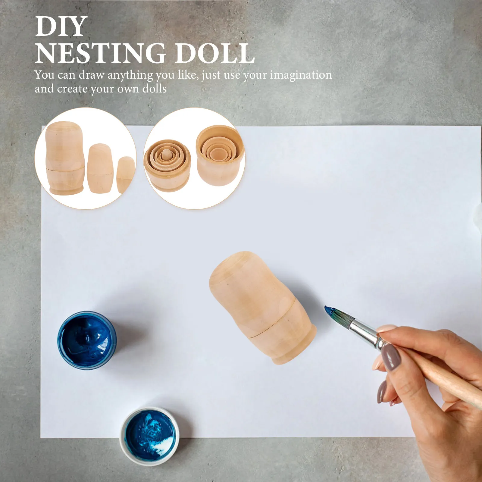 1Set DIY Hand-Painted Russian Nesting Blank Unfinished Wooden Matryoshka Set for Creative Drawing Kids Imagination Game
1Set DIY Hand-Painted Russian Nesting Blank Unfinished Wooden Matryoshka Set for Creative Drawing Kids Imagination Game