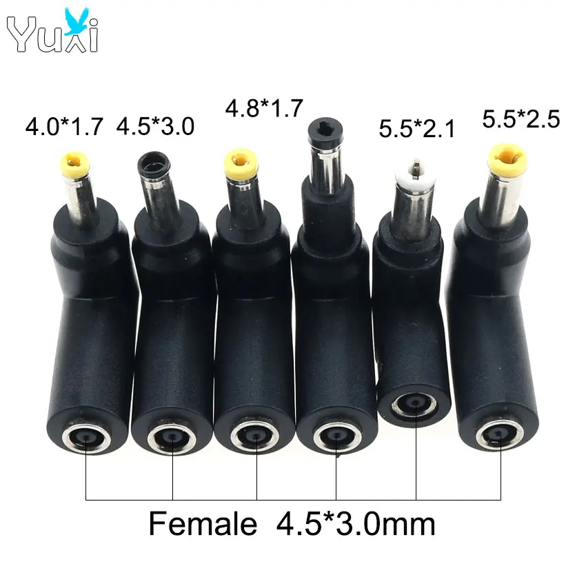 YuXi DC 4.5*3.0mm Female To 4.0*1.7 4.8*1.7 5.5*2.1 5.5*2.5mm Male Plug Right Angle Power Adapter Laptop Charger Converter
YuXi DC 4.5*3.0mm Female To 4.0*1.7 4.8*1.7 5.5*2.1 5.5*2.5mm Male Plug Right Angle Power Adapter Laptop Charger Converter