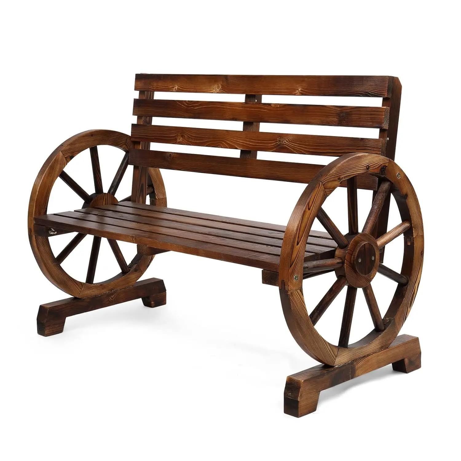 Rustic Wooden Wheel Outdoor Bench Wagon Slatted Seat Garden Patio Weather Resistant 350lbs 41in, Custom
Rustic Wooden Wheel Outdoor Bench Wagon Slatted Seat Garden Patio Weather Resistant 350lbs 41in, Custom