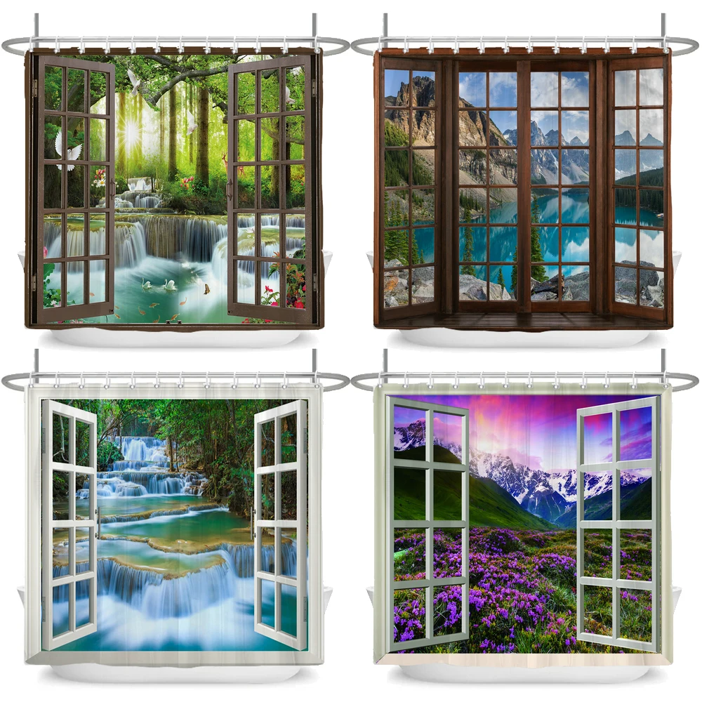 3D Forest Waterfall Landscape Bath Curtain Window Scenery Curtain Spring Nature Rainforest Shower Curtains for Bathroom Decor
3D Forest Waterfall Landscape Bath Curtain Window Scenery Curtain Spring Nature Rainforest Shower Curtains for Bathroom Decor