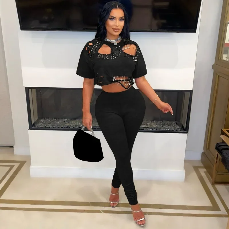 GUWU Summer Fashion Women's Set Cut Out T-shirt and Legging Pants Sexy Night Club Party Two 2 Piece Sets Outfit Tracksuits
GUWU Summer Fashion Women's Set Cut Out T-shirt and Legging Pants Sexy Night Club Party Two 2 Piece Sets Outfit Tracksuits