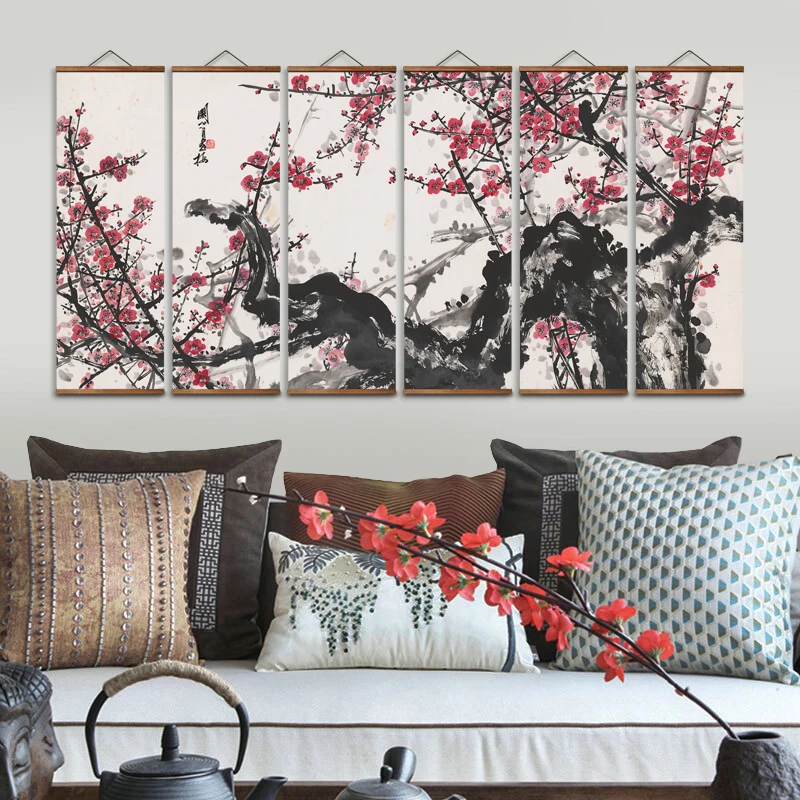 AS2001 Chinese Red Plum Canvas Decorative Wall Art Posters Solid Wood Scroll Paintings
AS2001 Chinese Red Plum Canvas Decorative Wall Art Posters Solid Wood Scroll Paintings