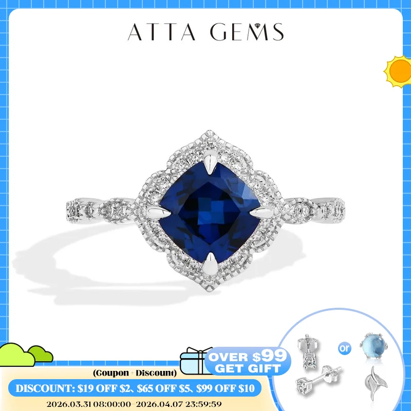 ATTAGEMS Classical Blue Sapphire Ring Cushion Cut 2.0ct DVVS1 Real 925 Sterling Silver For Women Engagement Wedding Fine Jewelry
ATTAGEMS Classical Blue Sapphire Ring Cushion Cut 2.0ct DVVS1 Real 925 Sterling Silver For Women Engagement Wedding Fine Jewelry