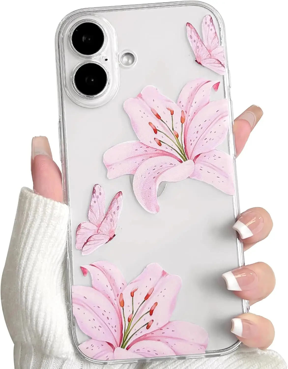 Clear iPhone 16 Case with Butterfly Floral Pattern - Slim Shockproof Protective Cover for Women Girls
Clear iPhone 16 Case with Butterfly Floral Pattern - Slim Shockproof Protective Cover for Women Girls