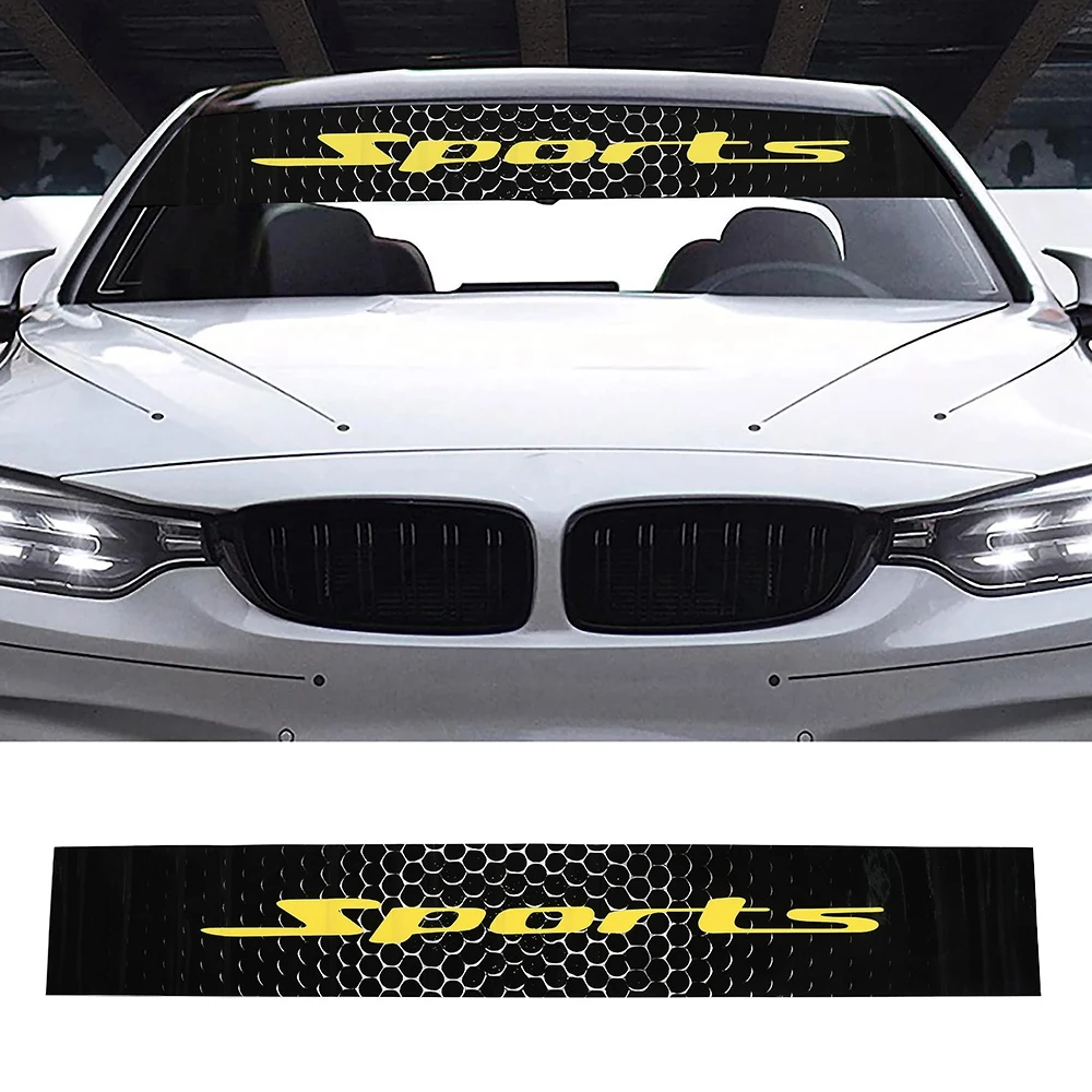 SPORTS Sticker For Car Windshield Top Sun Shade PVC Creative Decal Sun Shield Film Front Window Decoration
SPORTS Sticker For Car Windshield Top Sun Shade PVC Creative Decal Sun Shield Film Front Window Decoration