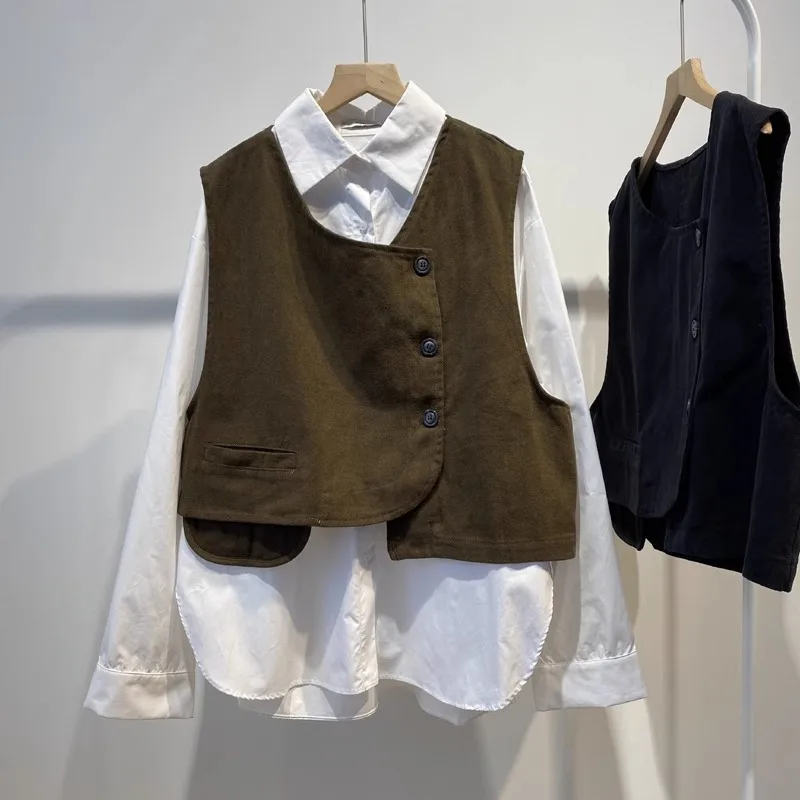Spring 2026 Loose Women's Vest Top Sleeveless Jacket Vintage Workwear Style Fashionable Outerwear Casual City Commute
Spring 2026 Loose Women's Vest Top Sleeveless Jacket Vintage Workwear Style Fashionable Outerwear Casual City Commute