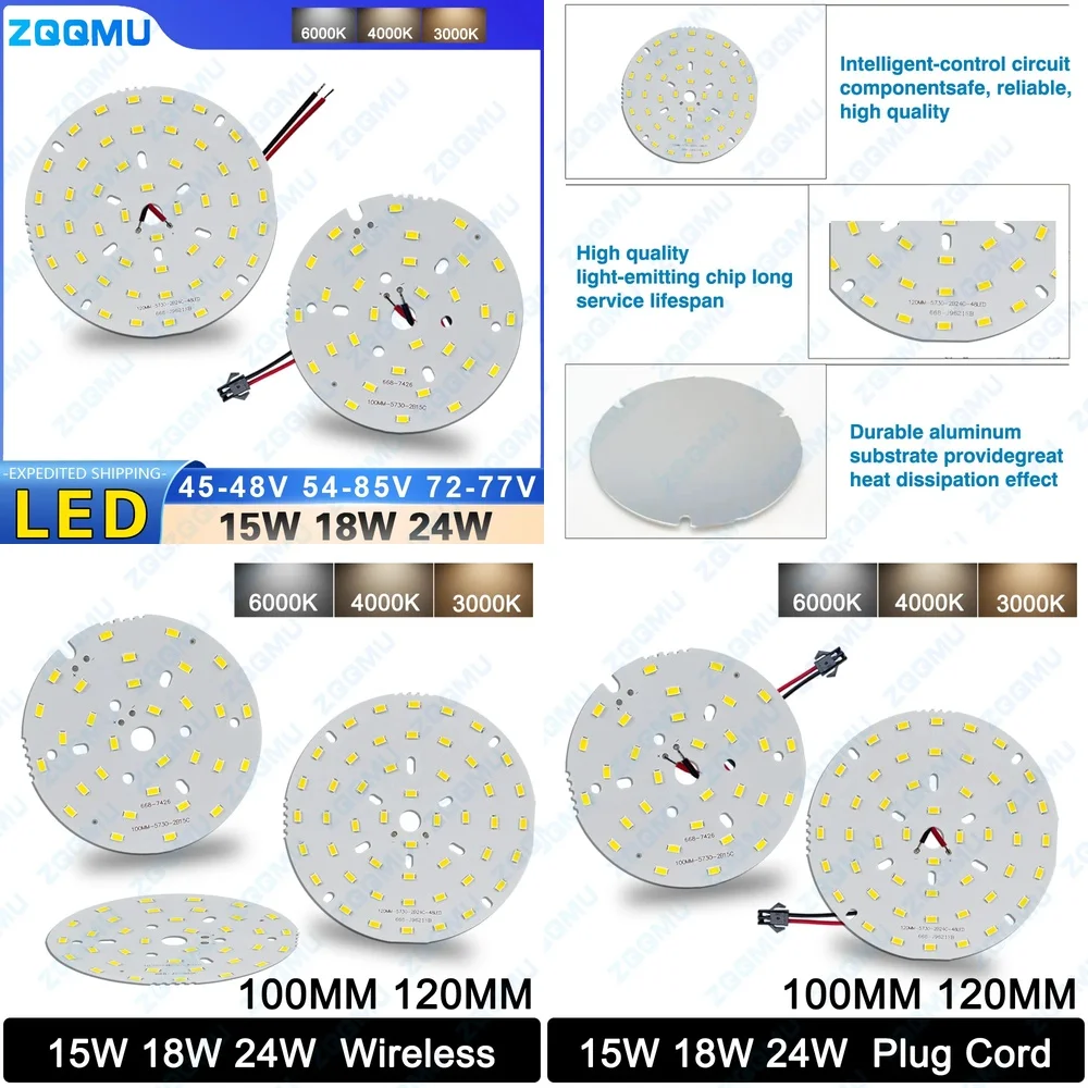 15W 18W 24W LED PCB Board with 15cm Wire 5730 SMD Light Source Bulb DIY Aluminum Base 100MM 120MM for Lamp Repair Upgrade
15W 18W 24W LED PCB Board with 15cm Wire 5730 SMD Light Source Bulb DIY Aluminum Base 100MM 120MM for Lamp Repair Upgrade