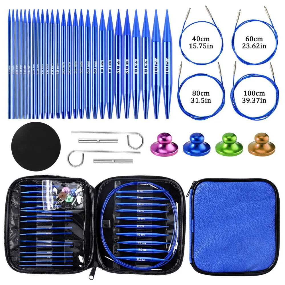 New Detachable Interchangeable Knitting Needles Set, Blue Circular Knitting Needles with Cables for Yarn, Home DIY Knitting Loom
New Detachable Interchangeable Knitting Needles Set, Blue Circular Knitting Needles with Cables for Yarn, Home DIY Knitting Loom
