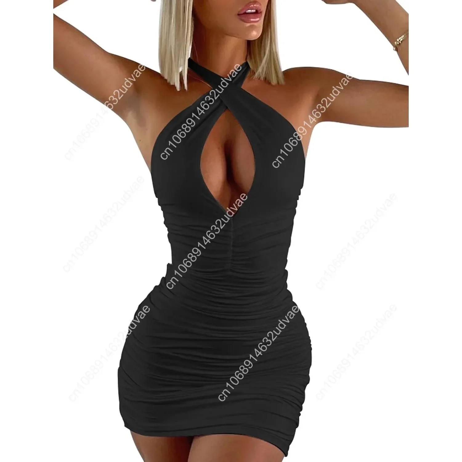 BEAGIMEG Women's Sexy Bodycon Sleeveless Criss Cross Ruched Halter Mini Dress Party Club Dress
BEAGIMEG Women's Sexy Bodycon Sleeveless Criss Cross Ruched Halter Mini Dress Party Club Dress