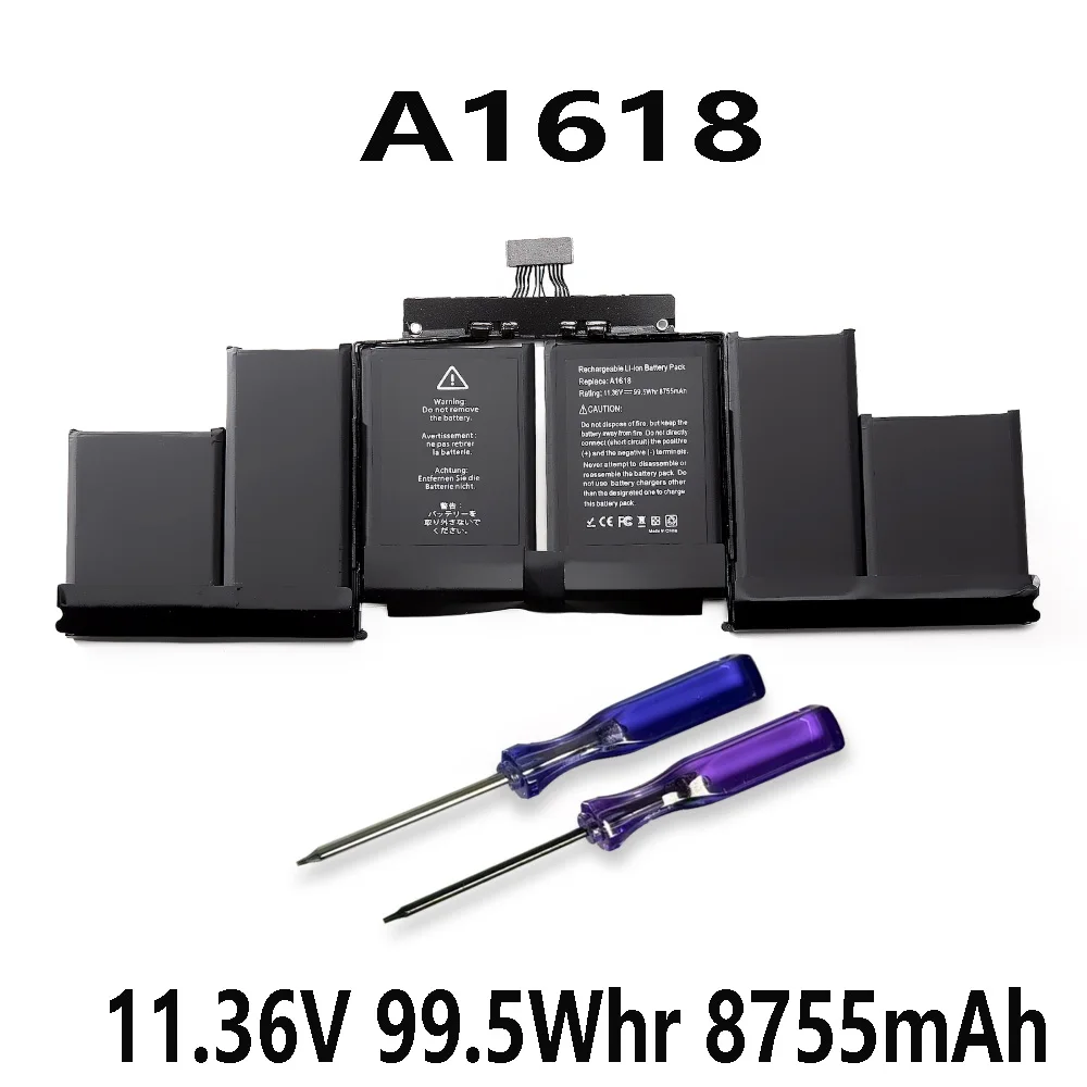 A1618 11,36 В, 99,5 Втч, 8755 мАч, аккумулятор для ноутбука Apple MacBook Pro 15 дюймов Retina A1398, середина 2015 г., бесплатные инструменты
A1618 11,36 В, 99,5 Втч, 8755 мАч, аккумулятор для ноутбука Apple MacBook Pro 15 дюймов Retina A1398, середина 2015 г., бесплатные инструменты 