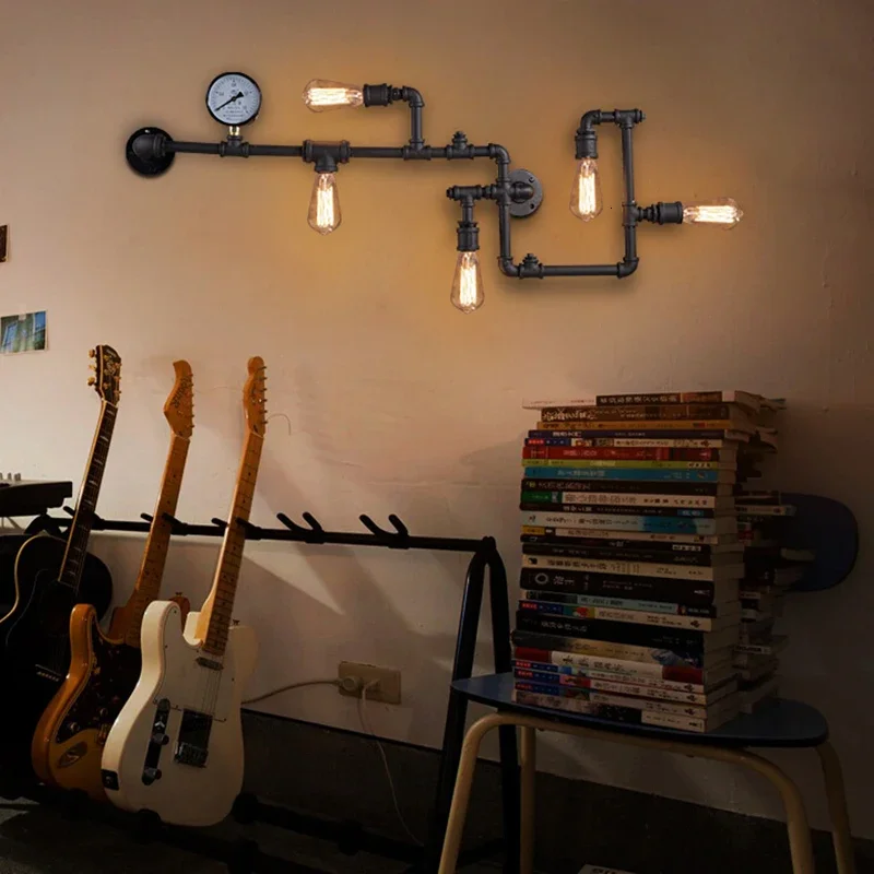 European Retro Wall Lamp Industrial Style Restaurant Bar Entrance Personalized Iron Art Water Pipe Decoration Lighting Fixtures
European Retro Wall Lamp Industrial Style Restaurant Bar Entrance Personalized Iron Art Water Pipe Decoration Lighting Fixtures