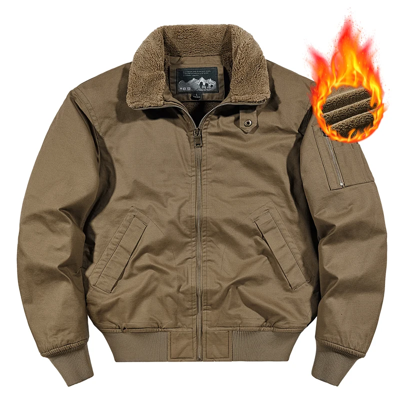 Men's Fur Collar Cargo Jacket Plus Velvet Mens Autumn Winter Jacket Warm Fleece Military Men's Multiple Pockets Cargo Clothing
Men's Fur Collar Cargo Jacket Plus Velvet Mens Autumn Winter Jacket Warm Fleece Military Men's Multiple Pockets Cargo Clothing
