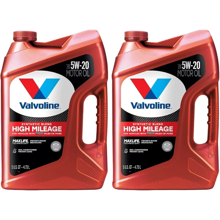 High Mileage with MaxLife Technology SAE 5W20 Synthetic Blend Motor Oil 5 QT Pack of 2 for Extended Engine Protection and Enhan
High Mileage with MaxLife Technology SAE 5W20 Synthetic Blend Motor Oil 5 QT Pack of 2 for Extended Engine Protection and Enhan