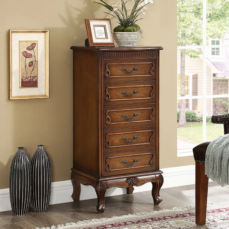 American chest of drawers all solid wood retro living room side cabinet storage small vertical cabinet master bedroom chest of d
American chest of drawers all solid wood retro living room side cabinet storage small vertical cabinet master bedroom chest of d