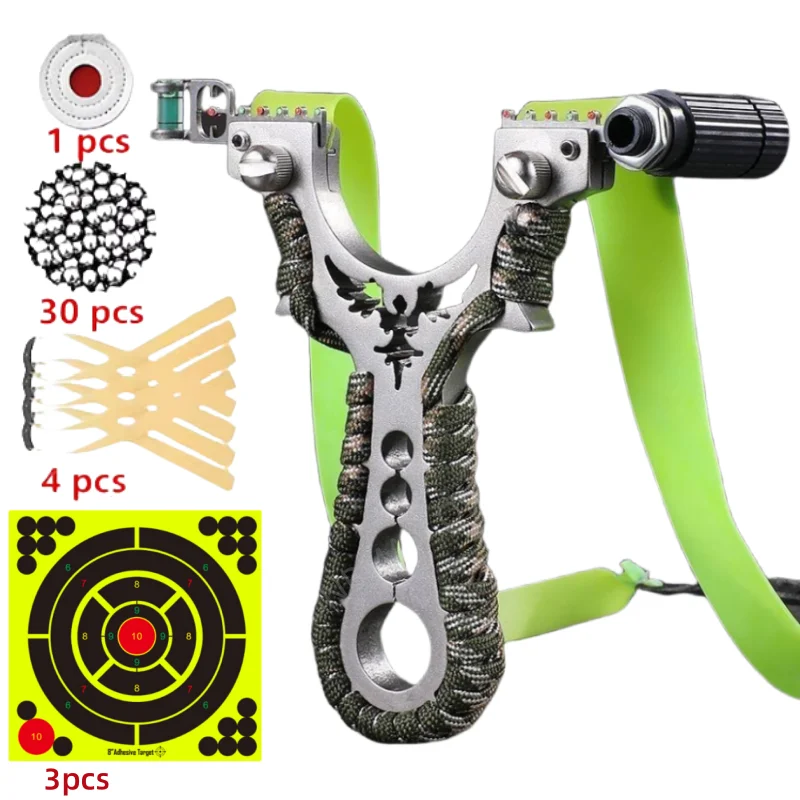 High Precision Laser Stainless Steel Slingshot Metal Flat Rubber Strap Slingshot Outdoor Quick Pressure Shooting Accessories
High Precision Laser Stainless Steel Slingshot Metal Flat Rubber Strap Slingshot Outdoor Quick Pressure Shooting Accessories