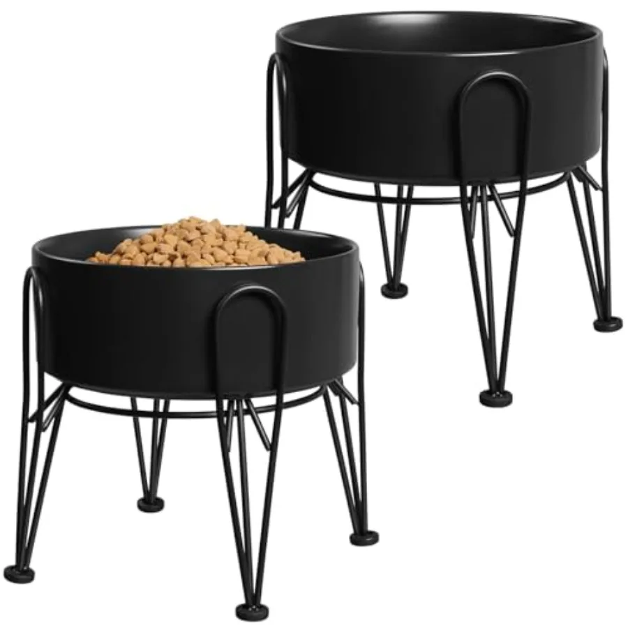 Elevated Dog Bowls, Ceramic Raised Dog Bowl Set with Anti-Slip and Non-Tip Metal Stand, 2 Pack Pet Food and Water Feeding Bowls
Elevated Dog Bowls, Ceramic Raised Dog Bowl Set with Anti-Slip and Non-Tip Metal Stand, 2 Pack Pet Food and Water Feeding Bowls