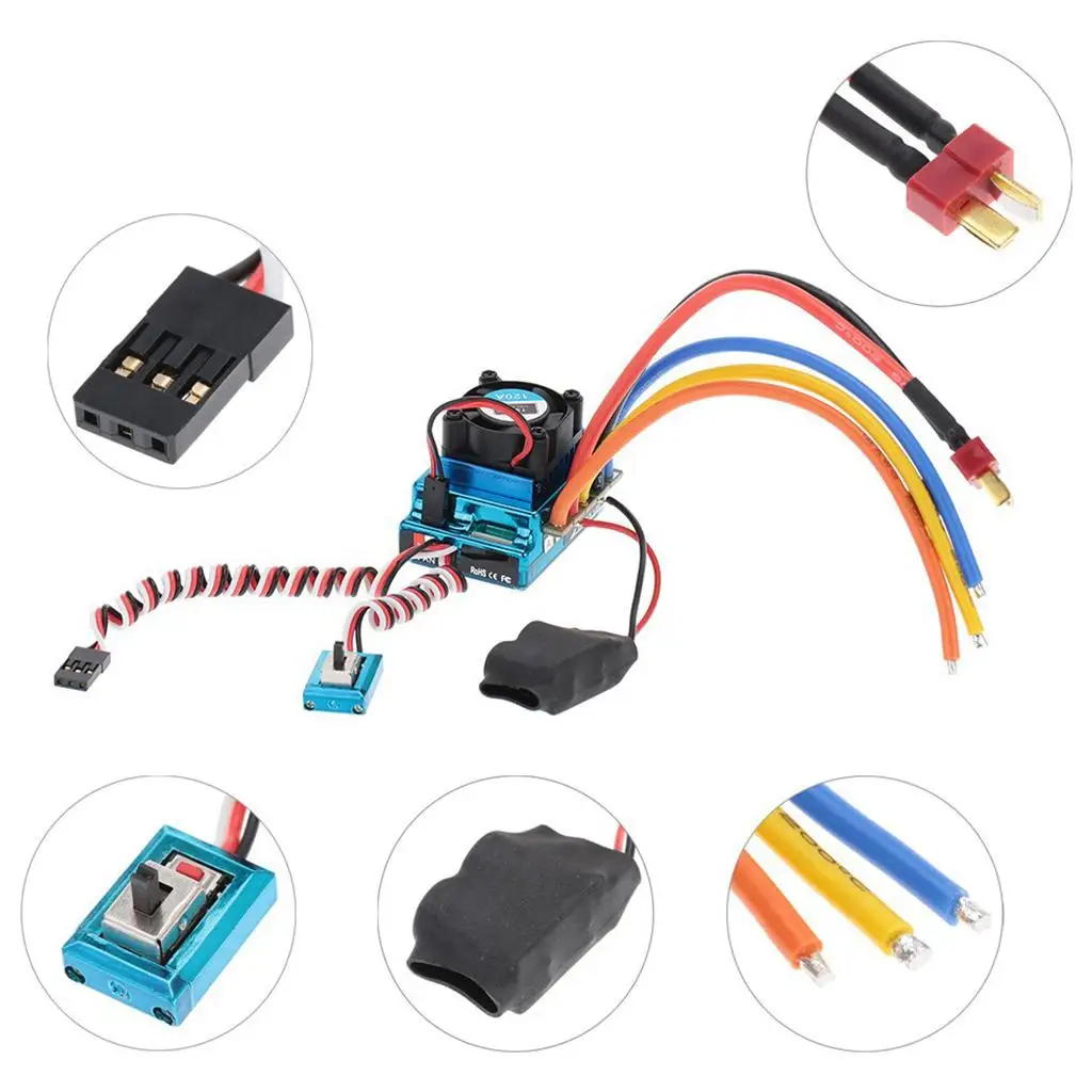 RC 120A Brushless ESC for 1/10 Off/On-road Car Truck 400-600mm Boat Model Car Accs Parts
RC 120A Brushless ESC for 1/10 Off/On-road Car Truck 400-600mm Boat Model Car Accs Parts