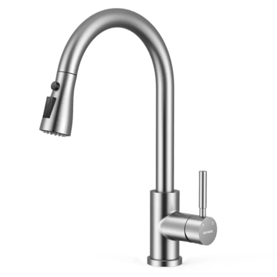 Kitchen Faucets with Pull Down Sprayer Leak-Proof Stainless Steel Lead-Free Single Handle 1 Hole for Family Kitchen Commercial
Kitchen Faucets with Pull Down Sprayer Leak-Proof Stainless Steel Lead-Free Single Handle 1 Hole for Family Kitchen Commercial