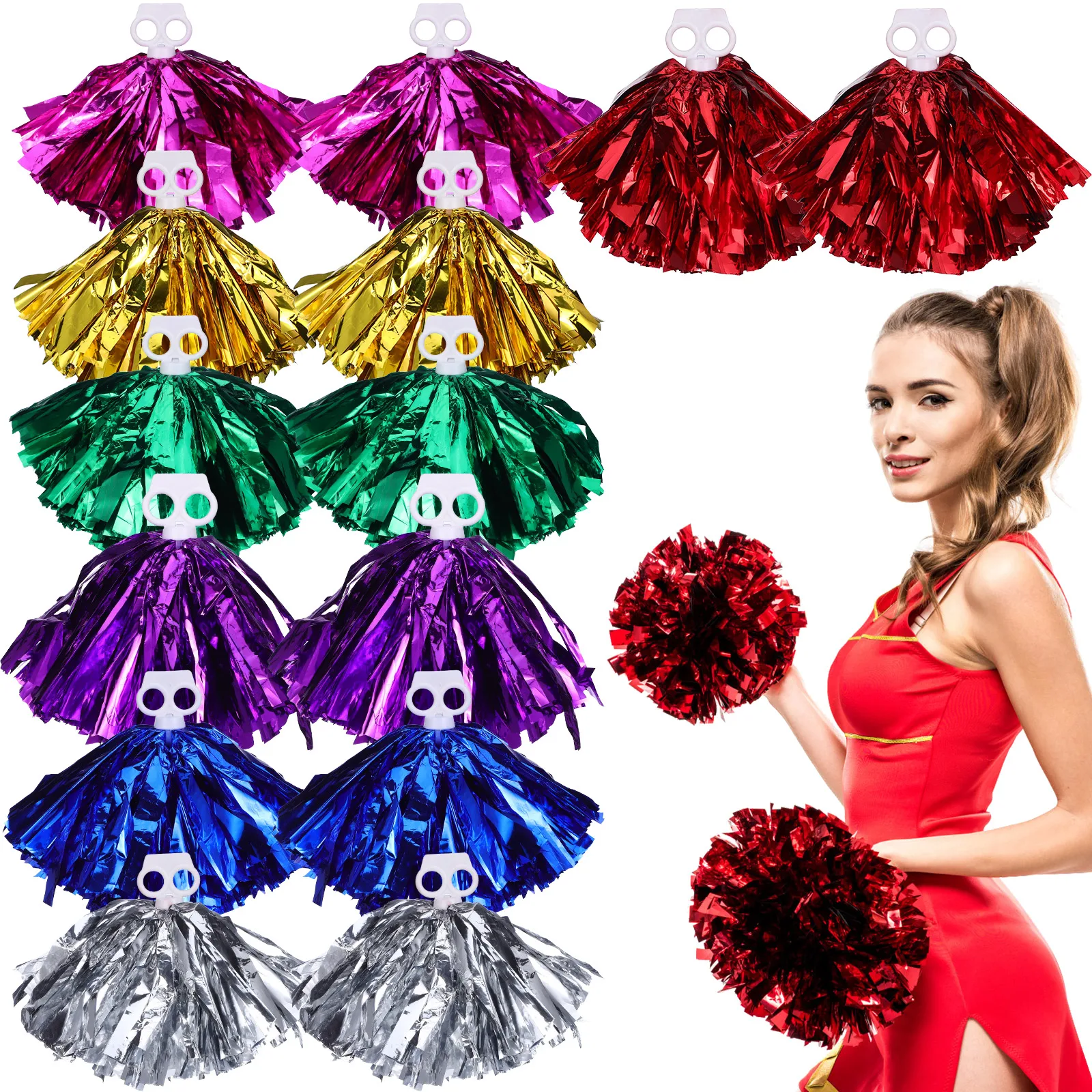 Cheerleader Pom Poms Metallic Gold Plastic Cheerleading Poms Durable Sports Meeting Cheering Squad Sports
Cheerleader Pom Poms Metallic Gold Plastic Cheerleading Poms Durable Sports Meeting Cheering Squad Sports