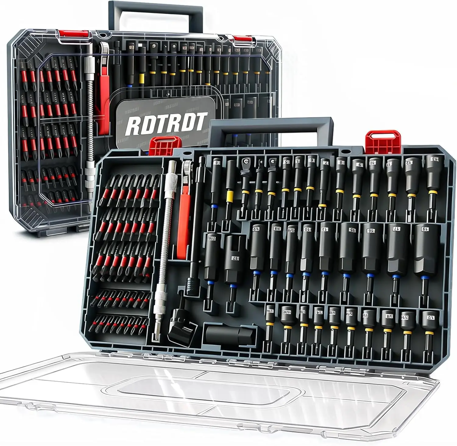 86-Piece Magnetic Impact Nut Driver Set, SAE/Metric, Right Angle Drill, Socket Adapters, Bit Holder, Ratchet Bit Driver, Quick Release Extension, Power Bits
86-Piece Magnetic Impact Nut Driver Set, SAE/Metric, Right Angle Drill, Socket Adapters, Bit Holder, Ratchet Bit Driver, Quick Release Extension, Power Bits