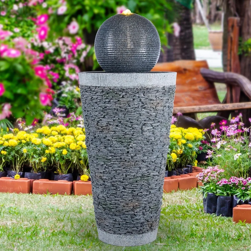 HPC Decor Modern Outdoor Sphere Fountain with LED Lighting - 28 Inch Freestanding Water Feature for Patio, Garden, Backyard, Por
HPC Decor Modern Outdoor Sphere Fountain with LED Lighting - 28 Inch Freestanding Water Feature for Patio, Garden, Backyard, Por