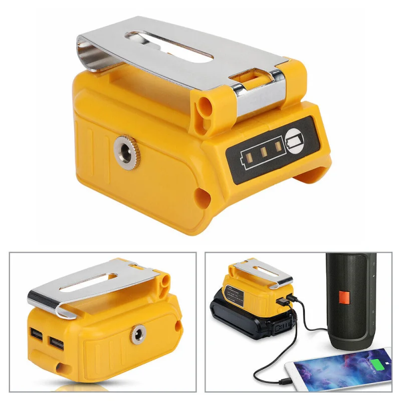 USB-адаптер для зарядки аккумуляторов DeWalt 14,4 В/18 в/20 в, литий-ионная батарея 12 В постоянного тока, преобразователь интерфейса с индикатором яркости
USB-адаптер для зарядки аккумуляторов DeWalt 14,4 В/18 в/20 в, литий-ионная батарея 12 В постоянного тока, преобразователь интерфейса с индикатором яркости