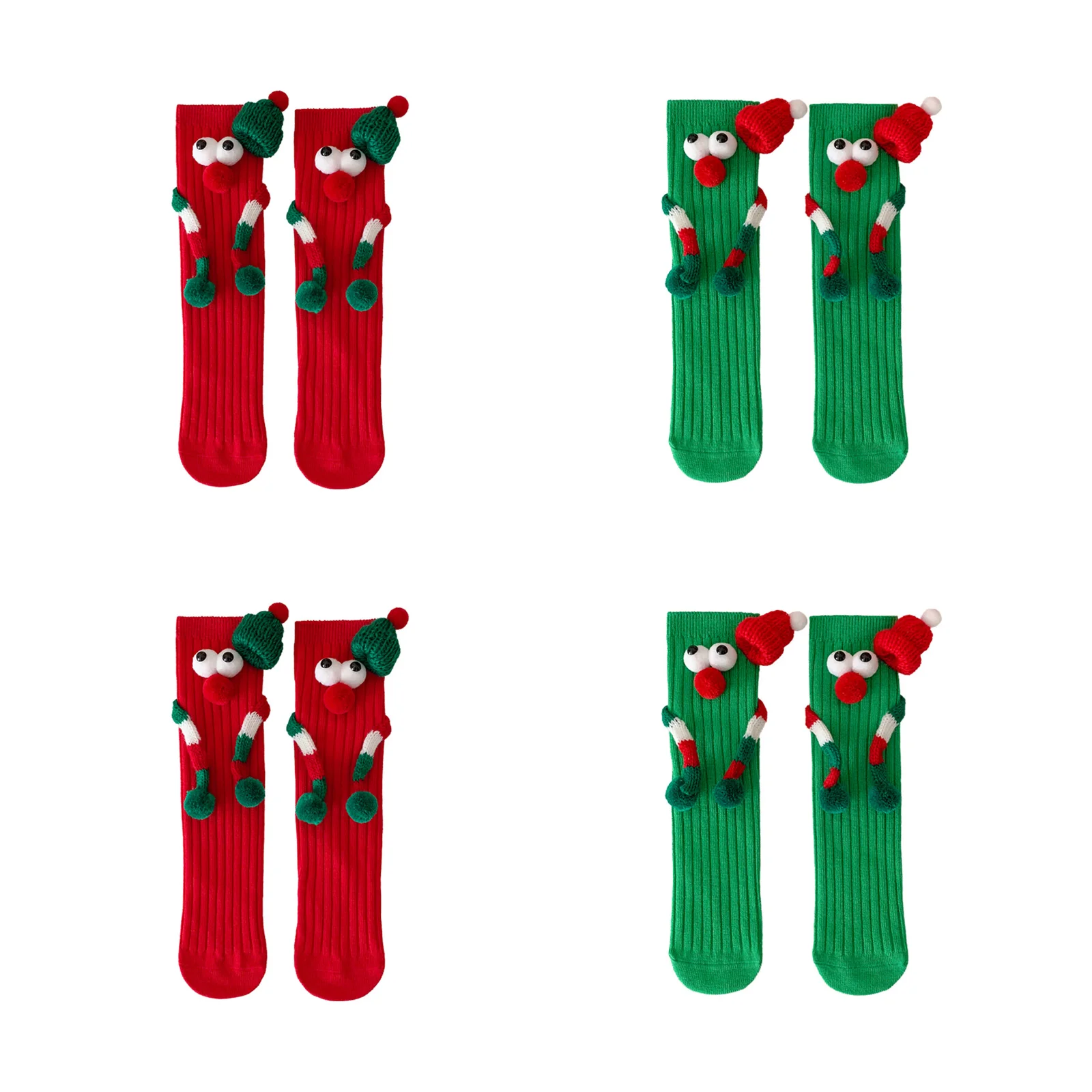 Children's Christmas stocking set: Christmas red/green style + 1 pair each of magnetic red/green style
Children's Christmas stocking set: Christmas red/green style + 1 pair each of magnetic red/green style