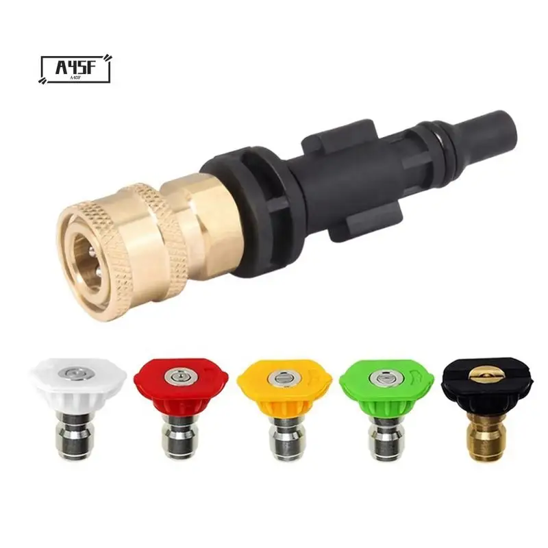 A45F-High Pressure Water Tool Quick Connect Adapter 1/4 Quick Connect With 5 Color Nozzles Suitable For LAVOR/Sterwins
A45F-High Pressure Water Tool Quick Connect Adapter 1/4 Quick Connect With 5 Color Nozzles Suitable For LAVOR/Sterwins