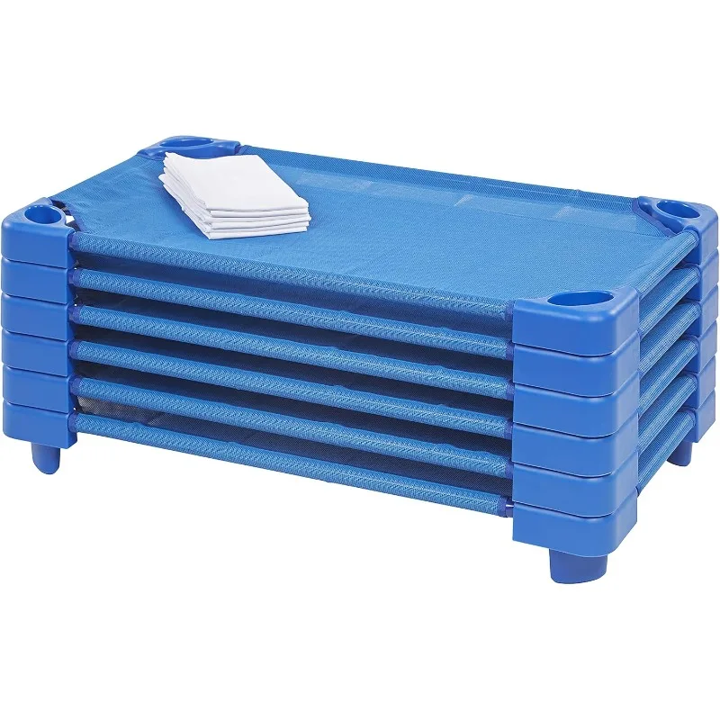 Stackable Kiddie Cot with Sheet, Ready-to-Assemble, Toddler Size, Classroom Furniture, Blue
Stackable Kiddie Cot with Sheet, Ready-to-Assemble, Toddler Size, Classroom Furniture, Blue