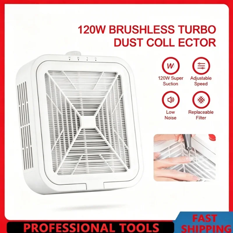 Quiet Brushless Nail Dust Extractor 120W Super Suction Nail Dust Collector Nail Art Manicure Fan Vacuum Cleaner With 2 Filter
Quiet Brushless Nail Dust Extractor 120W Super Suction Nail Dust Collector Nail Art Manicure Fan Vacuum Cleaner With 2 Filter