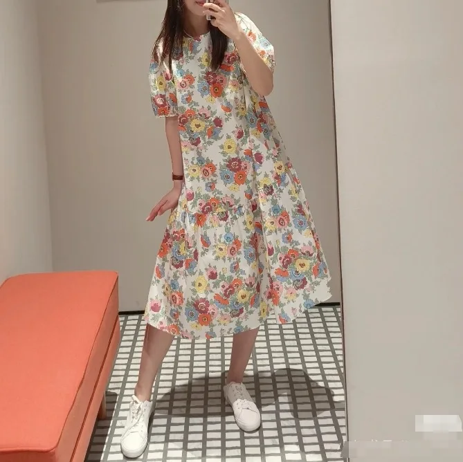 Withered French Retro Vacation Style Bubble Sleeve Printed Loose Short Sleeved Dress Elegant Party Dresses Vestidos Women Dress
Withered French Retro Vacation Style Bubble Sleeve Printed Loose Short Sleeved Dress Elegant Party Dresses Vestidos Women Dress