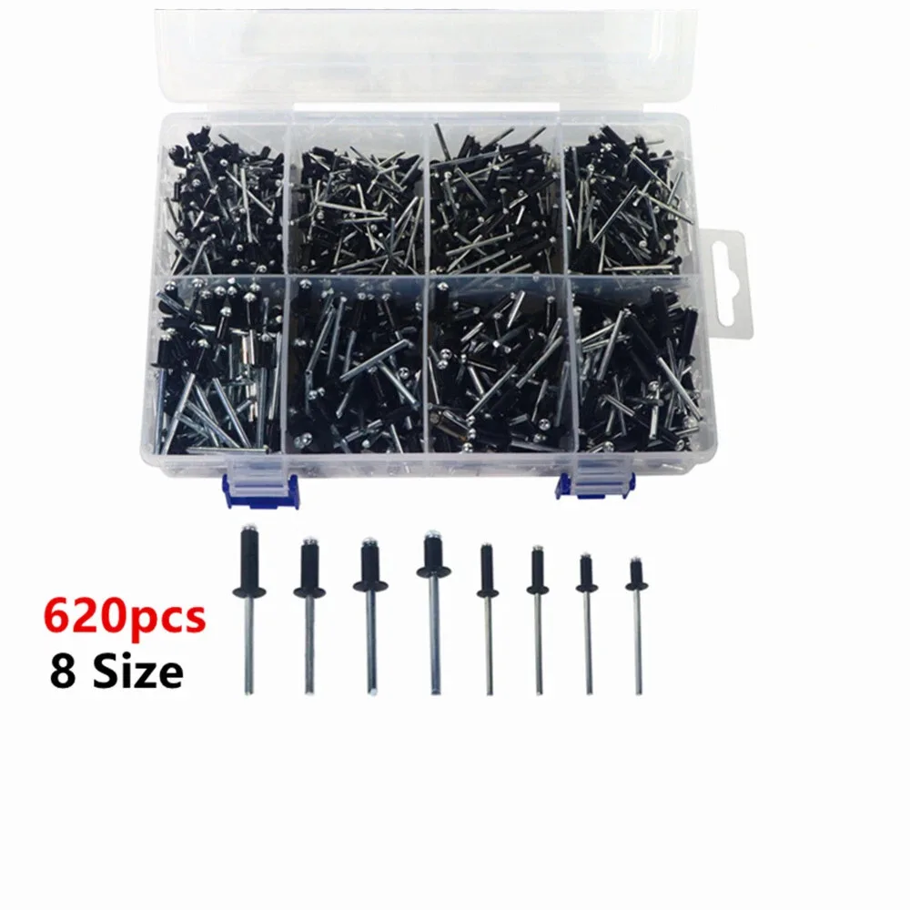 620pcs Black-plated Semi-round Head Blind Rivets Open K-type Blind Rivets M3.2 M4.8 Aluminum Carbon Steel Round Blind Rivets
620pcs Black-plated Semi-round Head Blind Rivets Open K-type Blind Rivets M3.2 M4.8 Aluminum Carbon Steel Round Blind Rivets