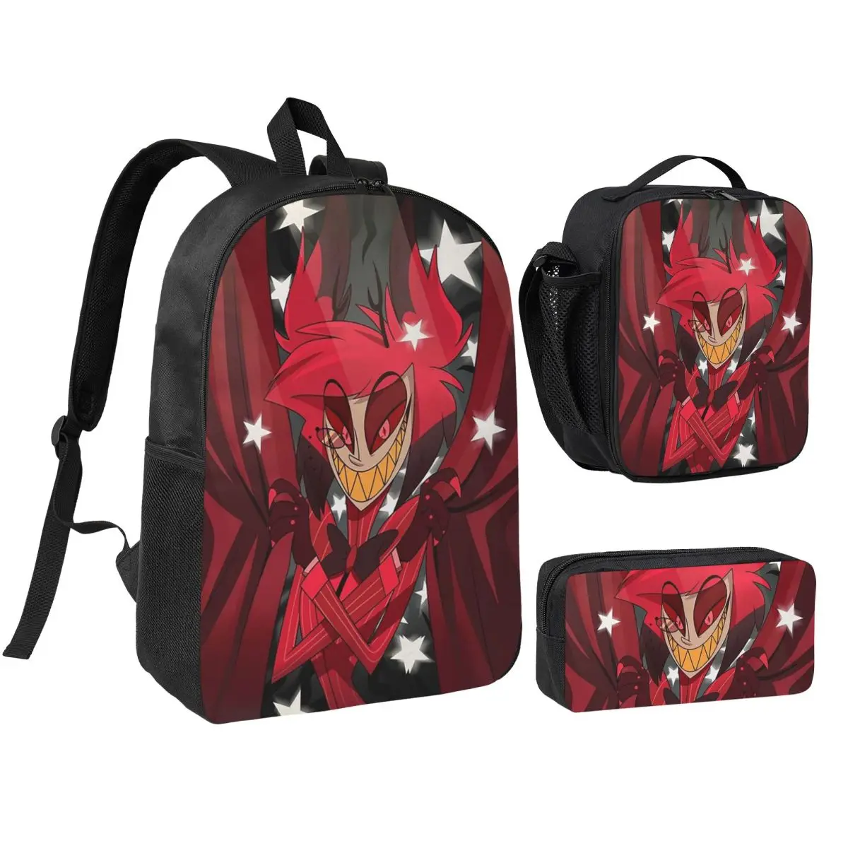 Alastor The Show Begins Backpack Boys Girls BookBag School Bag Shoulder Bags 3ps Insulated Lunch Bag Pencil Case
Alastor The Show Begins Backpack Boys Girls BookBag School Bag Shoulder Bags 3ps Insulated Lunch Bag Pencil Case