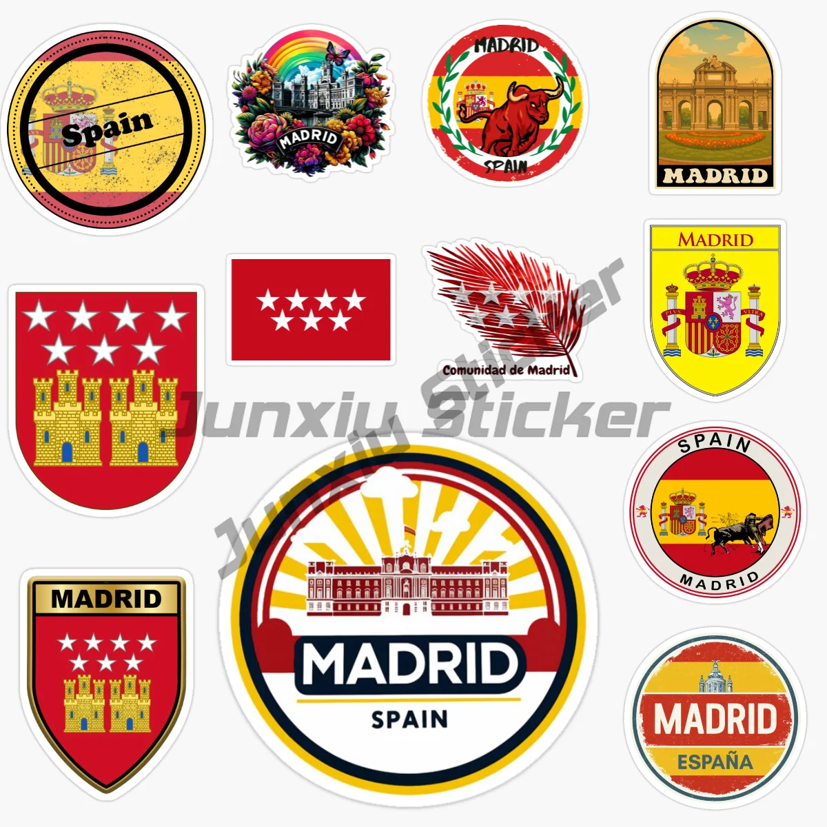 MADRID Spain National Flag Car Sticker for Badge Bicycle Van Laptop Motorcycle Wall Car Window Glass Off-road Decal Customizable
MADRID Spain National Flag Car Sticker for Badge Bicycle Van Laptop Motorcycle Wall Car Window Glass Off-road Decal Customizable