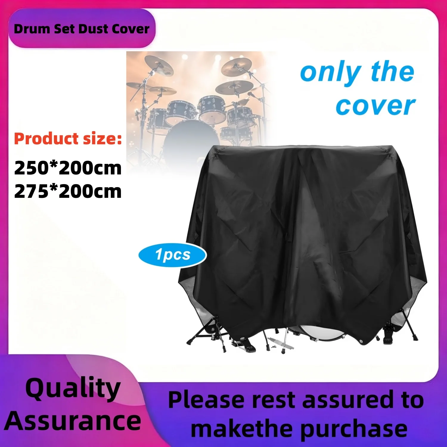 Oxford Cloth Dust Cover for Percussion Instruments, This Is a Black Drum Cover That Includes Solely The Cover, Not The Drum Set
Oxford Cloth Dust Cover for Percussion Instruments, This Is a Black Drum Cover That Includes Solely The Cover, Not The Drum Set
