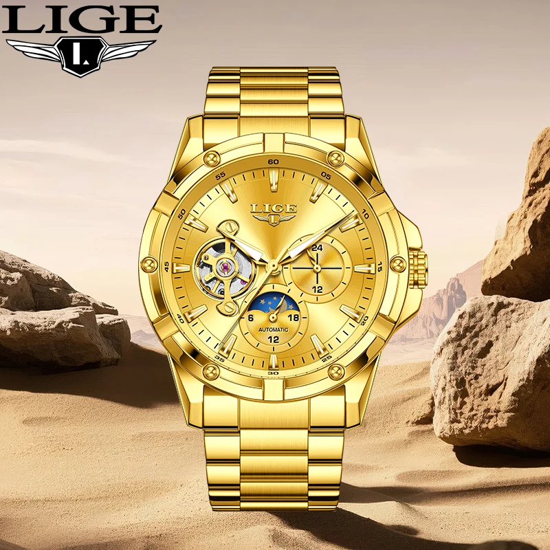 LIGE модные роскошные механические часы для мужчин, простые деловые часы с автоматическим механизмом из нержавеющей стали, водонепроницаемые мужские часы с турбийоном
LIGE модные роскошные механические часы для мужчин, простые деловые часы с автоматическим механизмом из нержавеющей стали, водонепроницаемые мужские часы с турбийоном