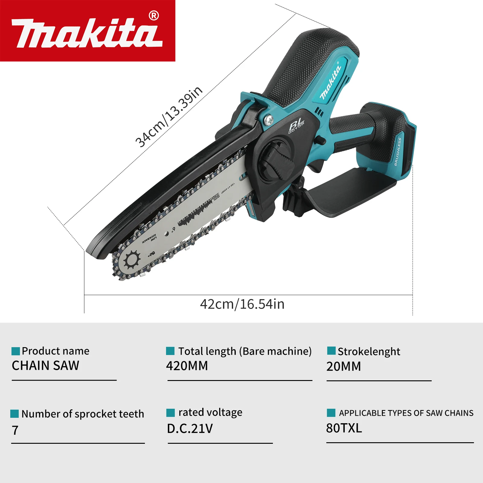 Makita Electric 6-inch Logging Sawzall Mini Portable Chainsaw 21V Cordless Chainsaw For Woodworking With Small Handheld
Makita Electric 6-inch Logging Sawzall Mini Portable Chainsaw 21V Cordless Chainsaw For Woodworking With Small Handheld